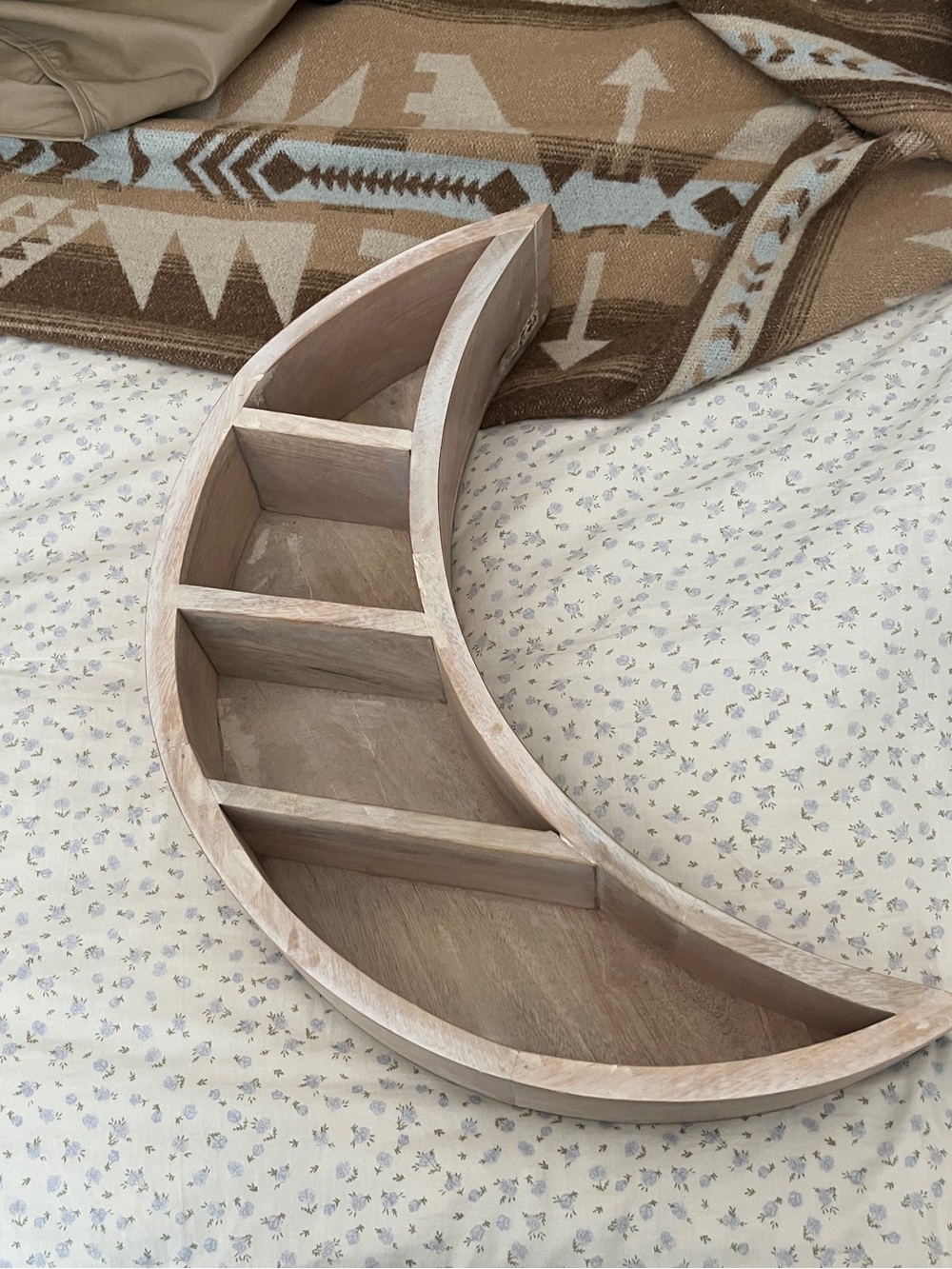 Urban Outfitters Crescent Moon Wall Shelf - Natural Wood